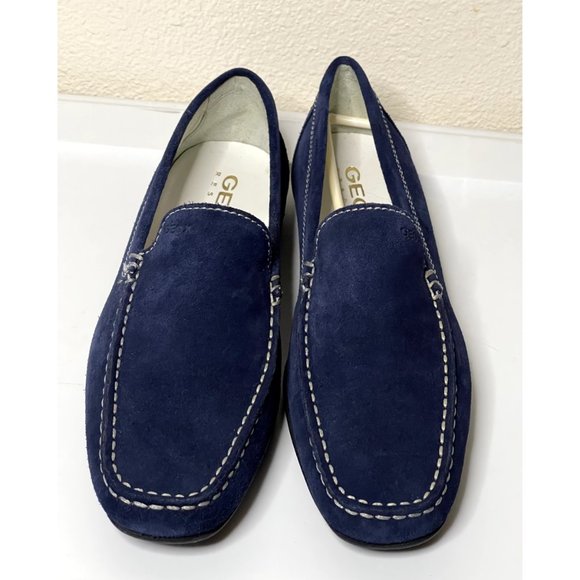 Geox | Men's Siron Navy Suede Slip On Loafers - Picture 2 of 6
